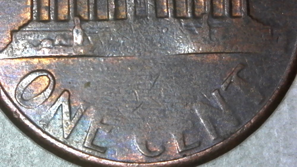 1982-P-Lincoln-Cent-Struck-Through-Thick-Grease-Both-Sides!-Weights-2.5-G